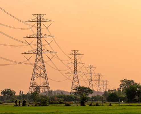 Electrical lines in rural area